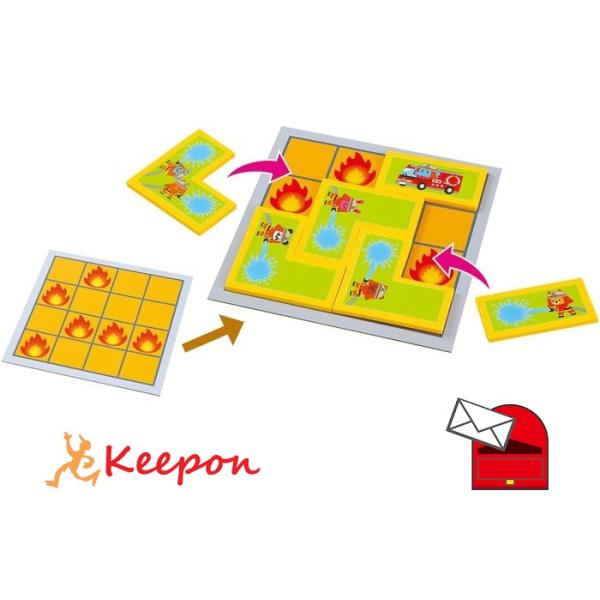 台紙の火の位置にピースの水を合わせて火を消そう！6種類の問題台紙付！商品サイズ/180×180×5ｍｍ材質/EVA、紙