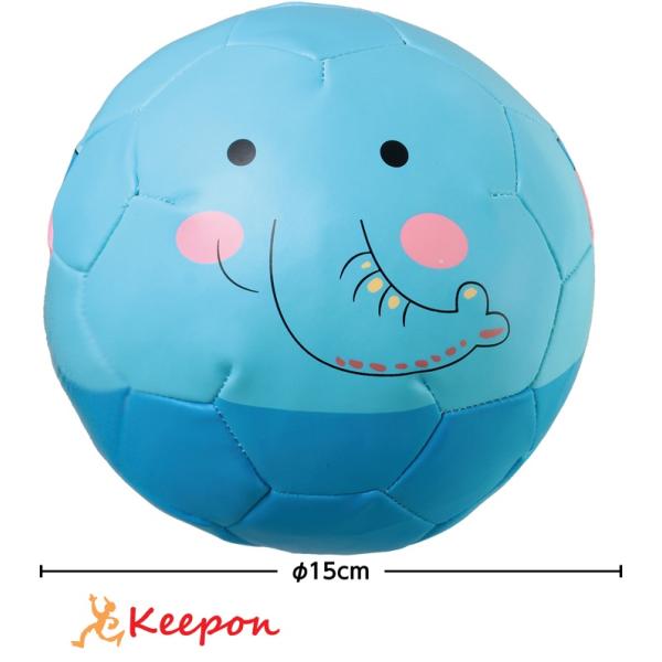 ぞうの顔をしたまん丸いボール！　ぞうの顔がデザインされたやわらかくて安心なボールです。丸くて軽く、小さなお子さまの手でも持ちやすいサイズ感。弾んでもぶつかっても痛くなりにくい素材を使用しているので、室内でも安心して遊べます。ツルツルとした手...