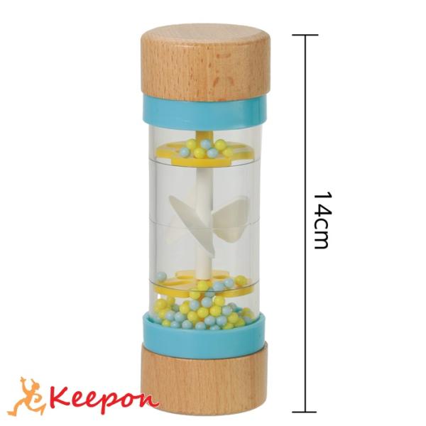 くるっと返すたび心地よい！雨音みたいなサウンドトイ！ひっくり返すたびにビーズがさらさらと落ちて、まるで雨音のような優しい音が響くサウンドトイです。透明ケースでビーズの動きがしっかり見えて視覚的にも楽しく、木製パーツの温かみも魅力です。手のひ...