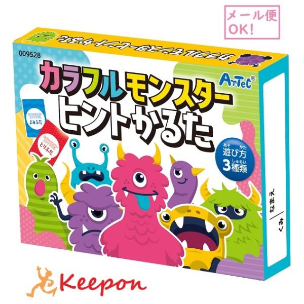 順番に読み上げられる色や形などのヒントをもとにモンスターをゲット！商品サイズ/カード：56×86mm、箱:約117×88×22ｍｍ材質/紙●対象年齢：4歳〜●プレイ人数：2〜10人