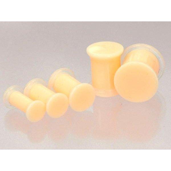 ボディピアス ベージュ(肌色) リテーナー ホールキープ 6G.4G.2G.0G.00G シークレットピアス ボディーピアス フレアプラグ 保護 イヤーロブ 【メール便対応】┃
