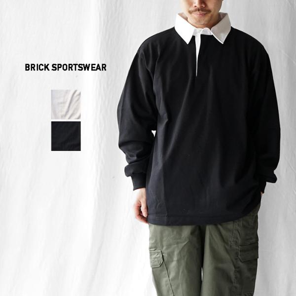 定価¥28,380 BRICK SPORTSWEAR \"RUGBY SHIRT\" BRICK SPORTSWEAR “Rugby Shirt” CLASSIC SOLID BLACK | SIGNAL GARMENTS