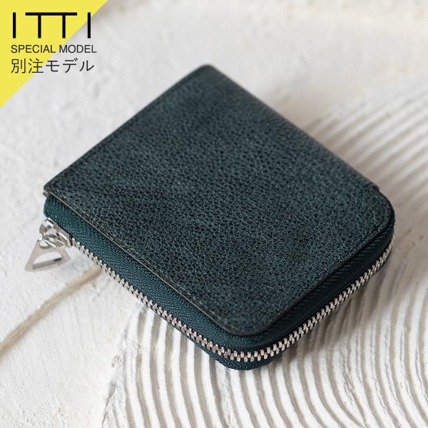 【美品✨】ITTI コンパクトウォレット ラウンドファスナー レザー ブラック ITTI 【別注商品】ITTI イッチ 姫路黒桟革 財布 コンパクト