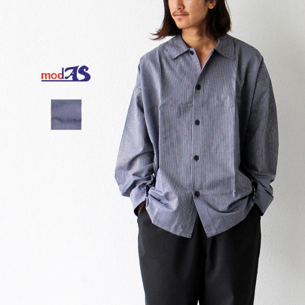 シャツ メンズ 長袖 modAS モダス HAMBURGER SMOCK -NARROW