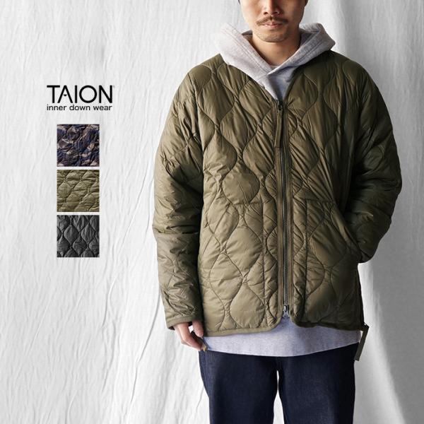 TAION タイオン MILITARY V NECK W-ZIP DOWN JKT -SOFT SHELL