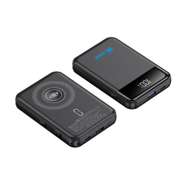 機内持ち込みOK！準固体電池使用で燃えにくい！マグネット式ワイヤレス充電器 Smart Watch対応 4台同時充電可能 PSE認証済み KPOWER-BKEC