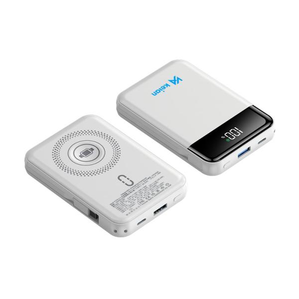 機内持ち込みOK！準固体電池使用で燃えにくい！モバイルバッテリー マグネット式ワイヤレス充電器 Smart Watch対応 4台同時充電可能 PSE認証済み KPOWER-WHEC