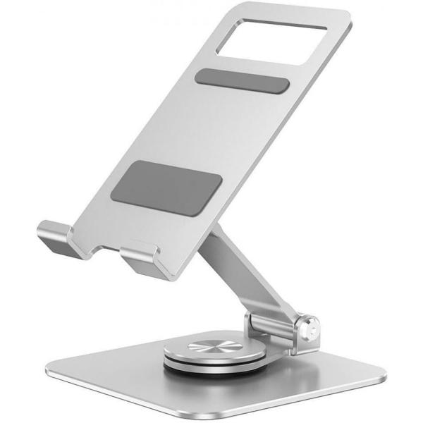 スマホ・タブレットスタンド 角度自在 360度回転可能 回転式折りたたみスタンド For Pad & Phone H04-SR