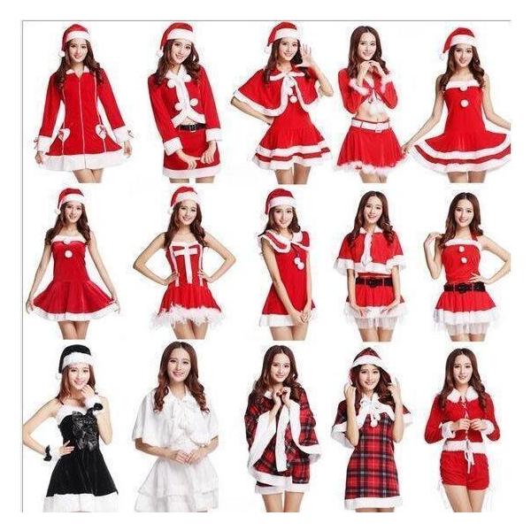 ポイント消化 2枚！17種類デザイン 2016サンタクロース サンタ クリスマス レディース コスプレ コスチューム 衣装