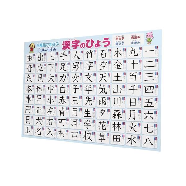 小学１年生の漢字 お風呂 ポスター A3サイズ 420 297mm 知育玩具 爆売り 防水 日本製 A3 学習ポスター