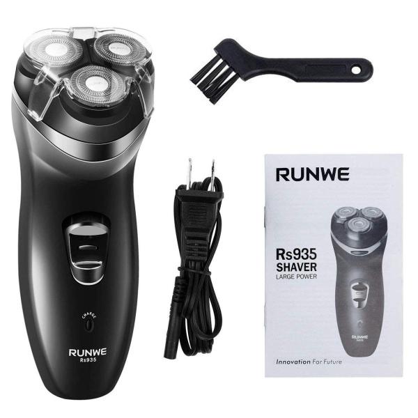 最新型 Runwe Rs935メンズシェーバー電動ひげそり 3枚刃トリマー付き音が静か切れ味抜群 お買い得品 人気ブランド 持ち運び便利 出張 コ 旅行