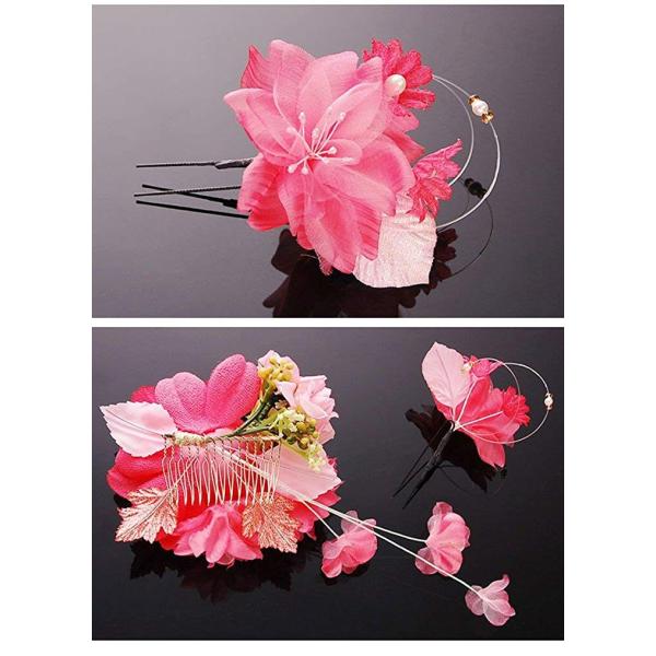 ローズスティック花髪飾り 花かんざし ブランド品 2点セット p ピンク 桃色 成人式 結婚式 簪 卒業式 髪かざり ゆかた 七五三 浴衣