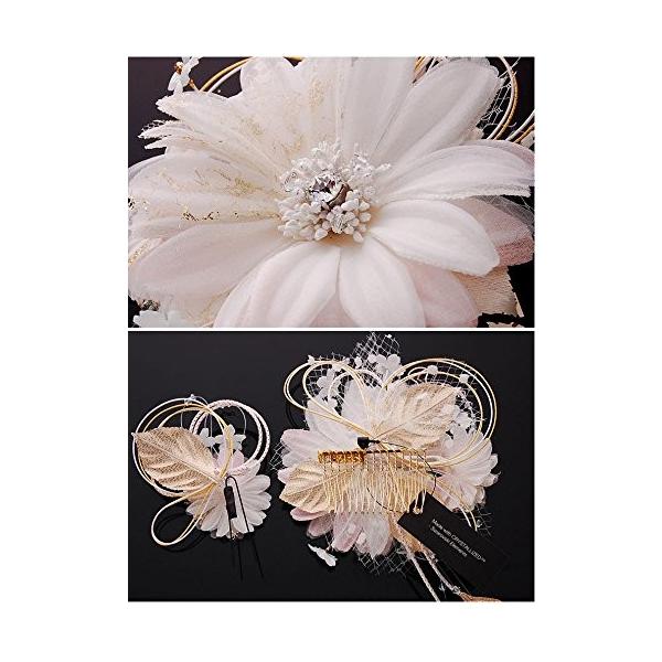 花雫 花髪飾り かんざし 夢結女 オフホワイト 和装 百貨店 振袖 スワロフスキー 卒業式 成人式