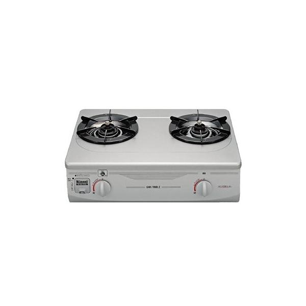 中古品 日本最大級の品揃え リンナイ ガステーブル 二口コンロ 左ハ プロパンガス用 コンパクト幅56cm