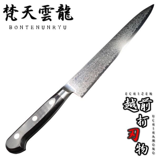 梵天雲龍 筋引包丁 270mm 越前打刃物 63層ダマスカス VG10 BU-109
