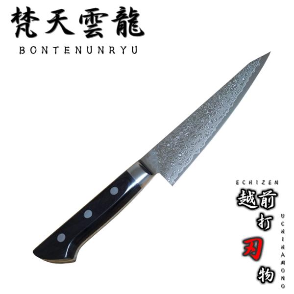 龍泉刃物 梵天雲龍 黒強化木柄 骨すき 150mm 片刃(右利き用) 龍泉刃物 梵天雲龍 黒強化木柄 骨すき 150mm 片刃(右利き用