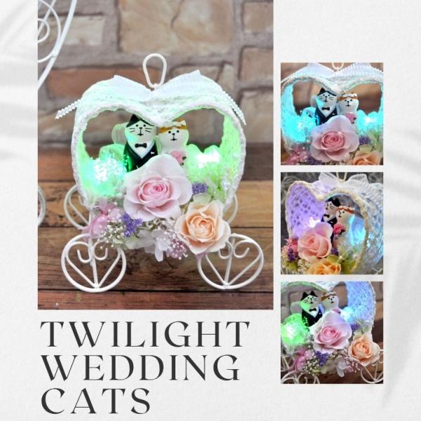 猫の顔 プリザーブドフラワー LED付き 猫の顔をデザインしたプリザーブドフラワー「Animal Candy