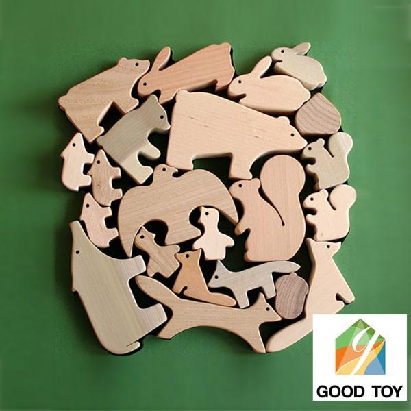 SALE【新品未使用】オークヴィレッジ　OAK VILLAGE　森のどうぶつみき 木のおもちゃ】森のどうぶつみき オークヴィレッジ oak village 無塗装