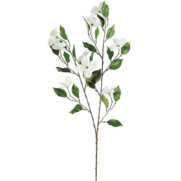 ハナミズキ 造花 全長73cm 4本セット（花みずき 花水木 はなみずき アーティフィシャルフラワー 人工観葉植物）