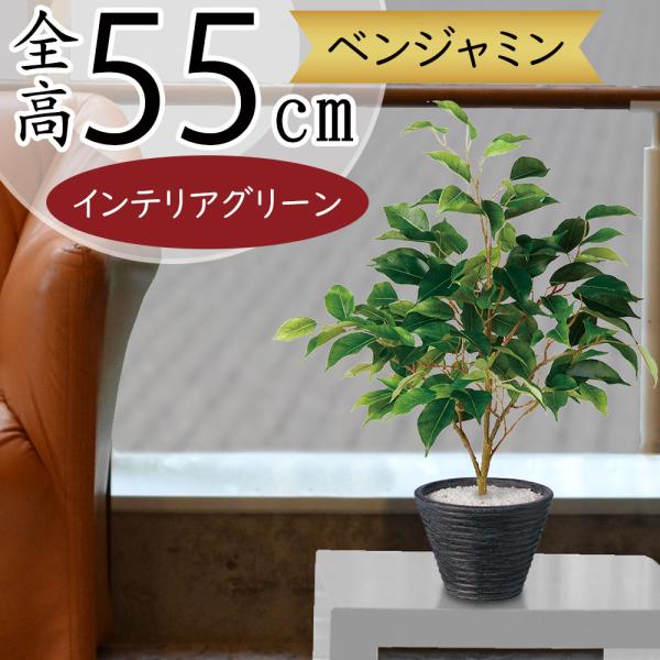 ベンジャミン 全高55cm 造花 フェイクグリーン 人工 観葉植物 小鉢 中鉢 樹木 植木 和風 装飾 ディスプレイ 962tk 人工観葉植物と造花の通販ケイシン 通販 Yahoo ショッピング