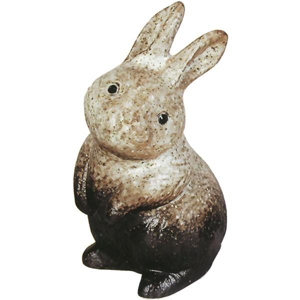 日本製 信楽焼 立うさぎ 粉引風 7号 全高22cm×幅13cm しがらきやき 陶器製 国産品 焼き物 ウサギ 兎 兔 置き物 置物 小物