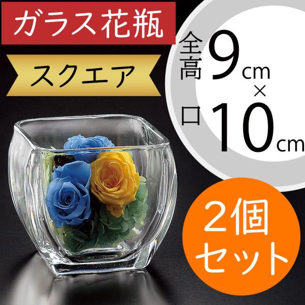 ガラス花器 スクエア 全高9cm 2個セット 透明 クリア 硝子 花瓶 花器 花入れ 容器 フラワーベース フラワーアレンジメント 空間演出 F 6165 人工観葉植物と造花の通販ケイシン 通販 Yahoo ショッピング