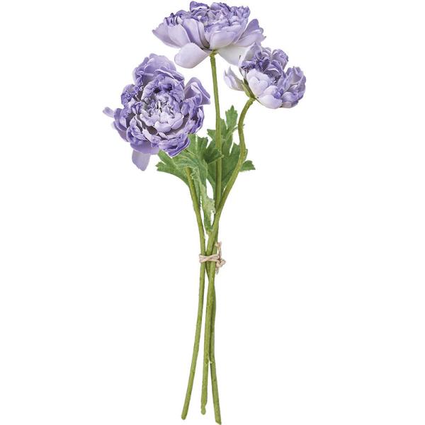 ラナンキュラス ブルーラベンダー 造花 全長28cm 2束セット（アーティフィシャルフラワー 人工観葉植物）