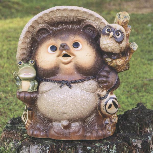 常滑窯作 たぬき タヌキ 狸 置物 オブジェ 縁起物 常滑窯作 たぬき タヌキ 狸 置物 オブジェ 縁起物 常滑窯作