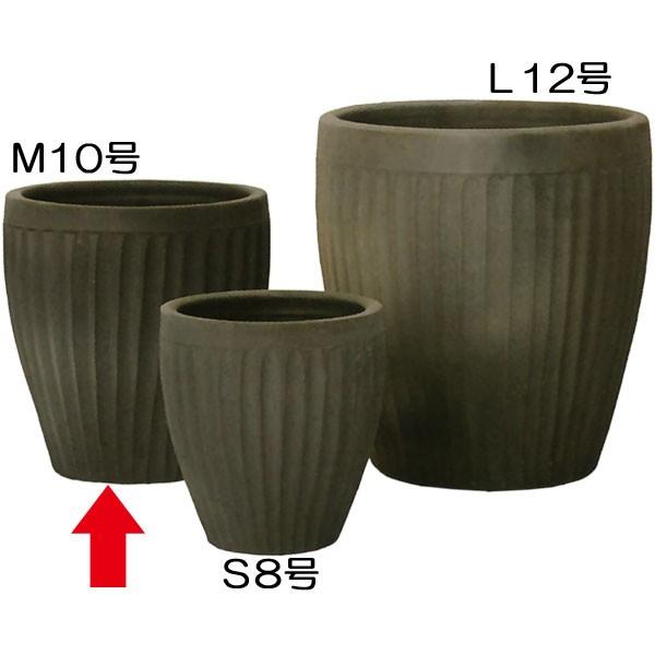 植木鉢 シンタンビ 2 ストライプ 炭化グレー M10号 全高29cm 直径29cm 底穴あり テラコッタ 炭化焼成 陶器鉢 燻し焼き ハンドメイド T2 2h10e 人工観葉植物と造花の通販ケイシン 通販 Yahoo ショッピング