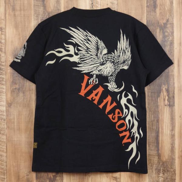 VANSON（バンソン） ポイント10倍 天竺 半袖 Tシャツ メンズ ブラック