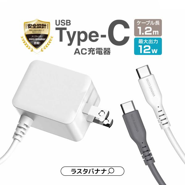 ラスタバナナ 充電器 ACアダプター AC充電器 タイプC ケーブル直付