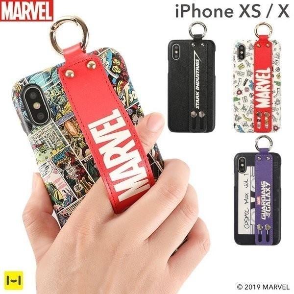 Iphone Xs X ケース Marvel マーベル アイフォン テンエス Easty バンド付き 落下防止 ハードケース Iphone スマホケースのhamee 通販 Paypayモール