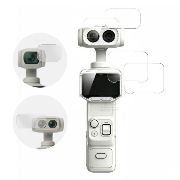 Insta360 Luna Ultra対応 / Pro レンズ保護フィルム+液晶保護フィルム 2セット 合計4枚入 ガラスフィルム 強化ガラス 液晶保護プロテクター/ガラス