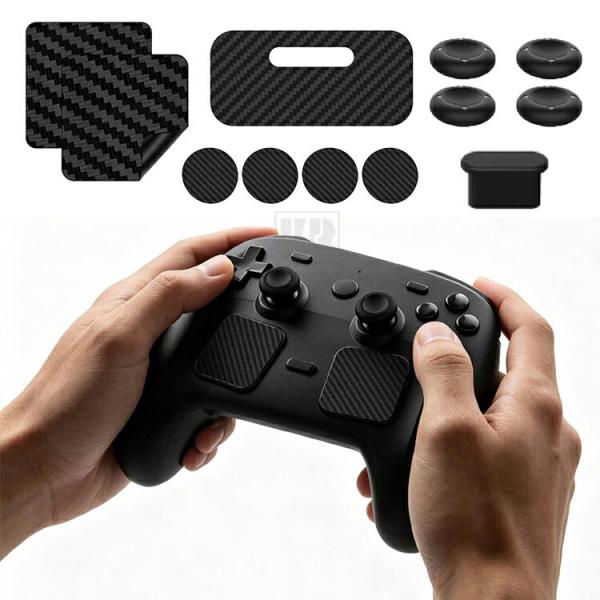 Steam Controller 2026 シリコンリング+保護フィルム+充電口キャップ 1セット 合計12枚入 充電器保護フィルム 握? 手柄防滑? 充電口キャップ