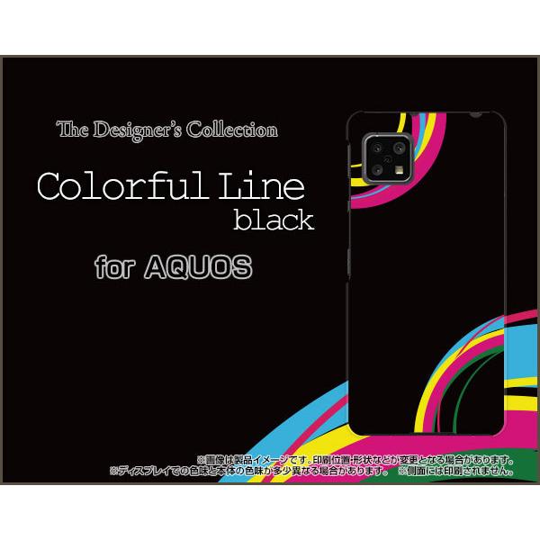 AQUOS sense4 lite  ANIX ZXtH[ Cg TPU \tgP[X/\tgJo[ Colorful Line(black) Jt ubN  g