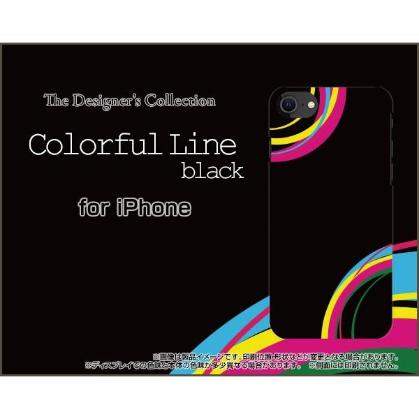 iPhone SE (2) 2020 SE2 ACtH GXC[ TPU \tgP[X/\tgJo[ 3DیKXtBt Colorful Line(black) Jt ubN  g