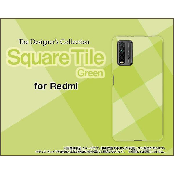 Redmi 9T bh~[ iC eB[ TPU \tgP[X/\tgJo[ SquareTile(Green) ^C  O[ `FbN lp
