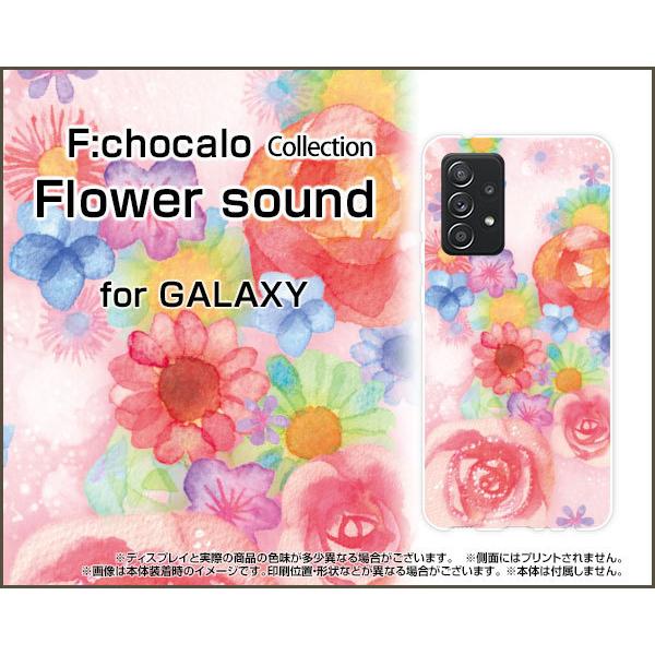 GALAXY A52 5G �M�����N�V�[ TPU �\�t�g �P�[�X/�J�o�[ �K���X�t�B�����t Flower sound F:chocalo �f�U�C�� �ԕ� �s���N �C���X�g �o�� ����