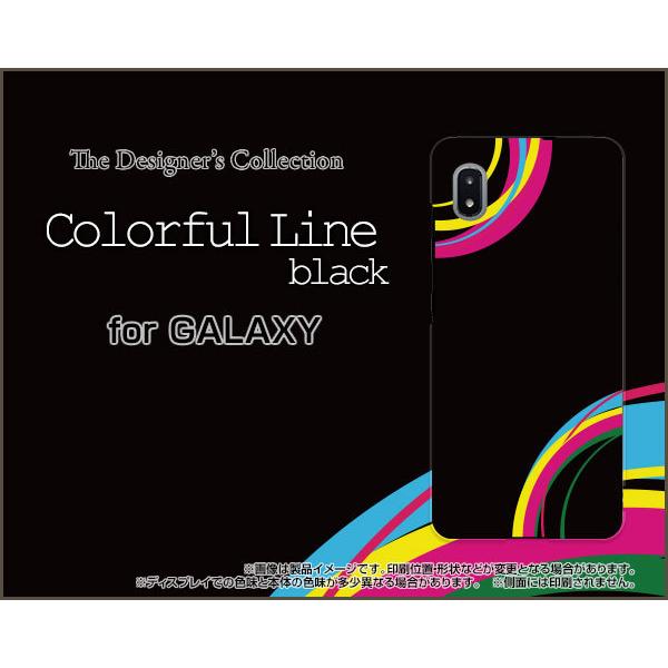GALAXY A21 Vv SCV49 TPU \tgP[X/\tgJo[ tیtBt Colorful Line(black) Jt ubN  g