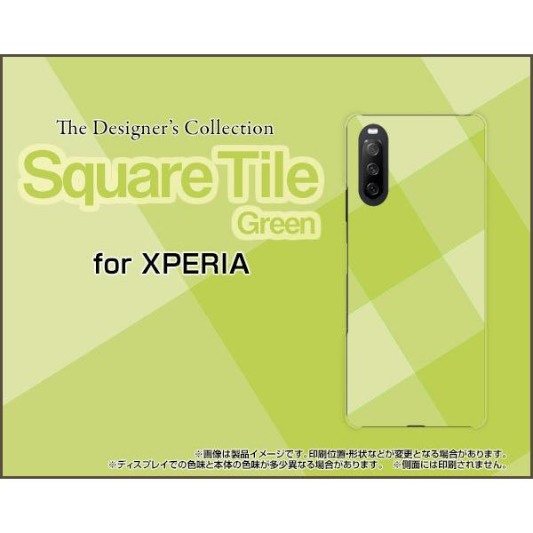 XPERIA 10 III Lite  GNXyA TPU \tgP[X/\tgJo[ KXtBt SquareTile(Green) ^C  O[ `FbN lp