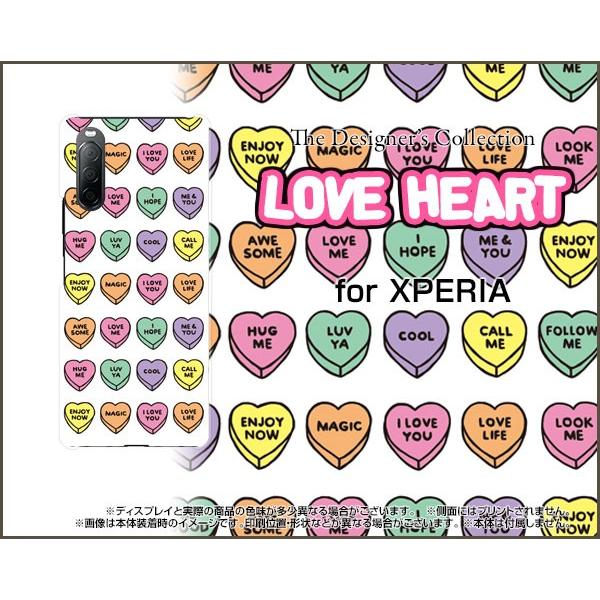 XPERIA 10 II SO-41A SOV43 �G�N�X�y���A �e�� �}�[�N�c�[ �X�}�z �P�[�X/�J�o�[ �K���X�t�B�����t LOVE HEART(�h�b�g) �́[�� ���u �C���� �G���[�V����