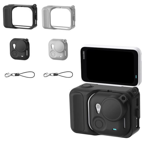 ケース + カメラレンズカバー シリコン ソフトケース ソフトカバー 傷防止 衝撃吸収 保護ケース 保護カバー インスタ360 ゴー ウルトラ おすすめ