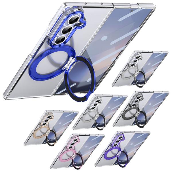 Galaxy Z Fold7 クリアケース カバー 折りたたみ型 透明 強化ガラスフィルム付き 強化ガラス+プラスチック 前面強化ガラス ハードクリアケース
