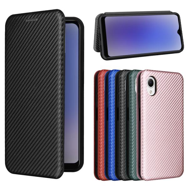 Samsung Galaxy A23 5G SCG18 SC-56C ケース 手帳型 PUレザー カード収納 カーボン調 おしゃれ 手帳型レザーケース/カバー サムスン ギャラクシーA23 5G