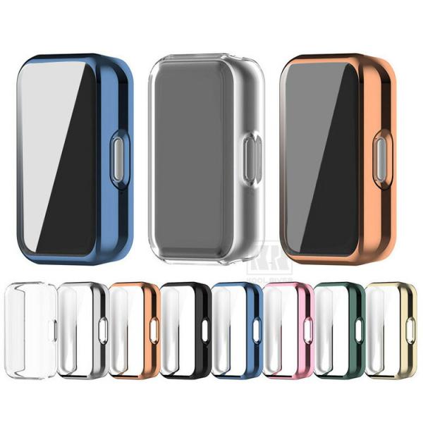 HUAWEI Band 11対応 / Band 11 Pro 耐衝撃 ケース カバー メッキ クリア TPU 耐衝撃 液晶保護フィルム一体型 ファーウェイ バンド11 プロ 全面保護