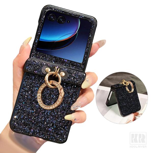 Razr 60/60s/60d ケース Razr60 Ultra 耐衝撃 カバー 一体型リング付き スタンド機能 ストラップ穴 インスタ映え 煌めき 可愛い お洒落 Motorola