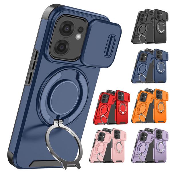 OPPO Reno13 A ケース reno 13a 耐衝撃 カバー マグネット式車載ホルダ対応 スライド式カメラレンズカバー付き レンズ保護 スタンド機能 リング付き