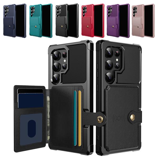 Galaxy S25 ケース 耐衝撃  S25+ S25 Ultra カバー PUレザーケース マグネット式車載ホルダースマホケース カード収納 角 保護