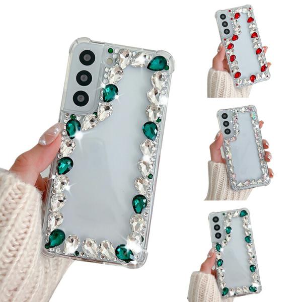 Galaxy S25 ケース S25+/S25 Ultra カバー クリア 透明 ラインストーン  アクリル ハードケース ストラップ穴 きらきら グリッター 可愛い お洒落 かわいい