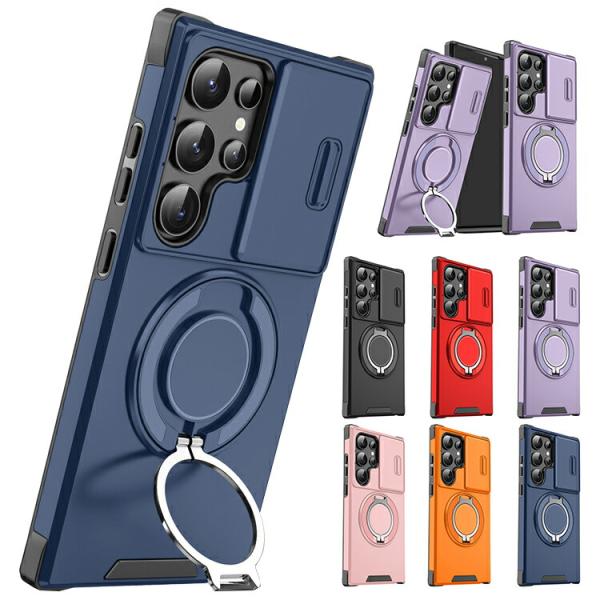 Galaxy S25 ケース 耐衝撃 S25+ S25 Ultra カバー マグネット式車載ホルダ対応 スライド式カメラレンズカバー付き レンズ保護 スタンド機能 リング付き